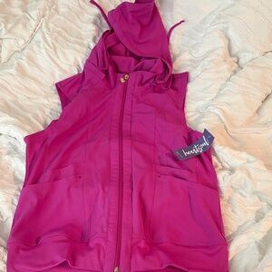 HeartSoul Hot Pink Sleeveless Zip-Up Hoodie Vest